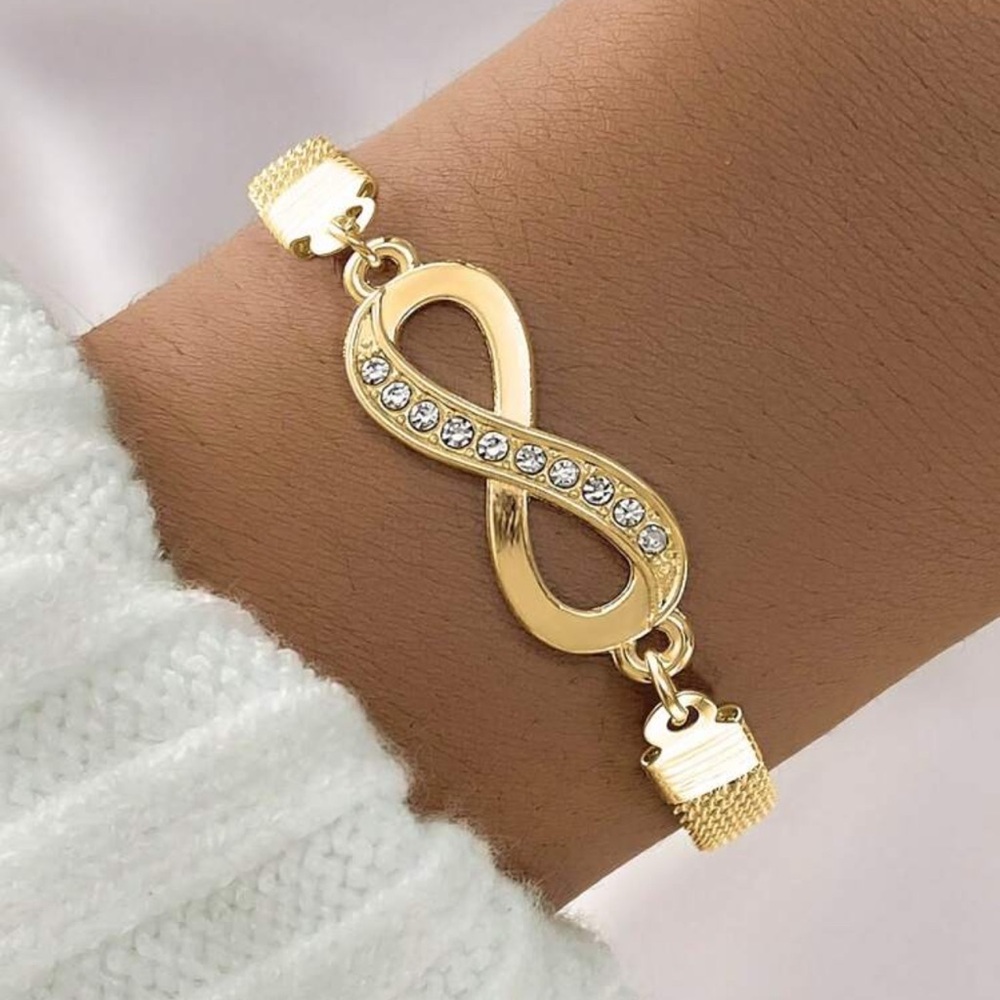 1 Pc Women's Octagonal Gold Bracelet Infinity
Love Gift For Couples Luxury